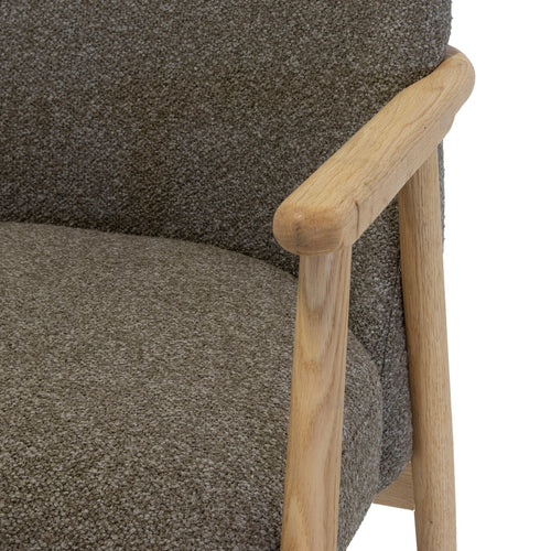 DÉJA Living Fauteuil Skövde - Taupe Stof/Eiken - 65x72x81cm - vtwonen shop