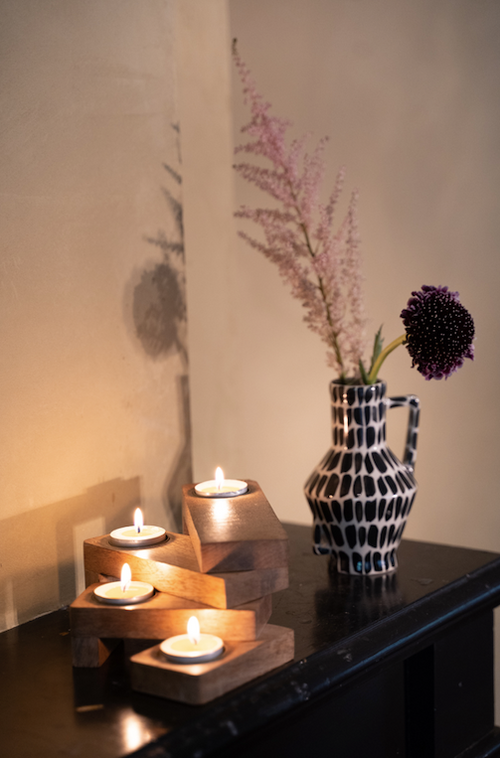 Return to Sender Kandelaar mangohout voor waxine lichtjes 4 laags H 8,5 cm - vtwonen shop