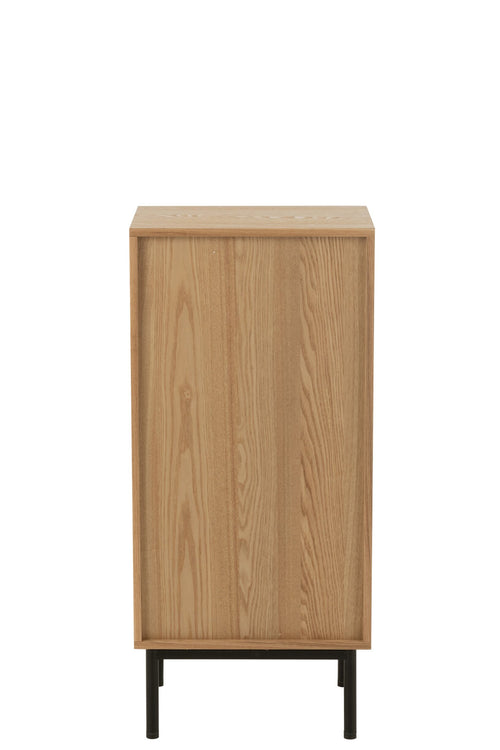 J-Line kast 5 Lades - hout/metaal - naturel/zwart