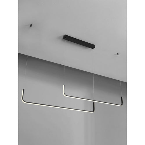 Nova Luce STRITA Hanglamp voor aan het plafond, Sandy Black Triac dimbare LED 40W 2856lm 3000K
