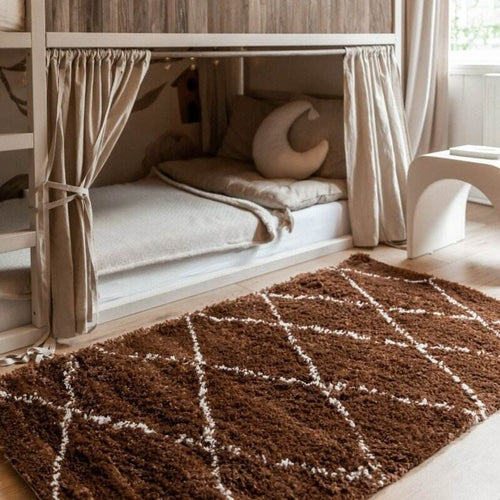 Interieur05 berber vloerkleed Nea- roest/cream - 150 x 80 cm