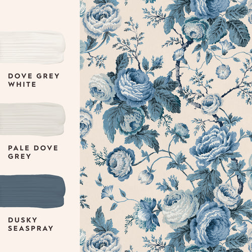 Laura Ashley Vliesbehang - Uffington Roses Dark Seaspray