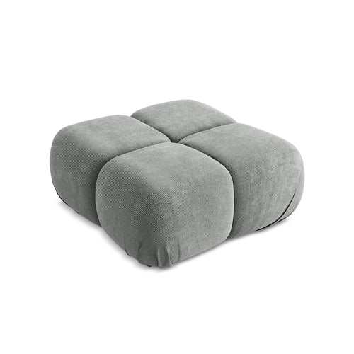LaMiaSofa Poef Sanremo - chenille stof - grijs - 95x95x41