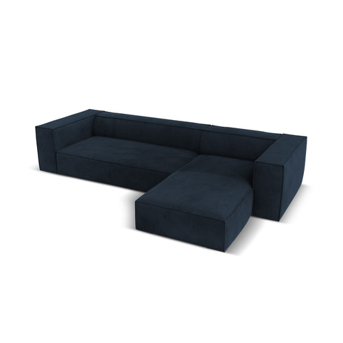 Cosmopolitan Design - Rechter hoekbank Turin 5-zits, structurele stof donkerblauw - 173x290x68cm