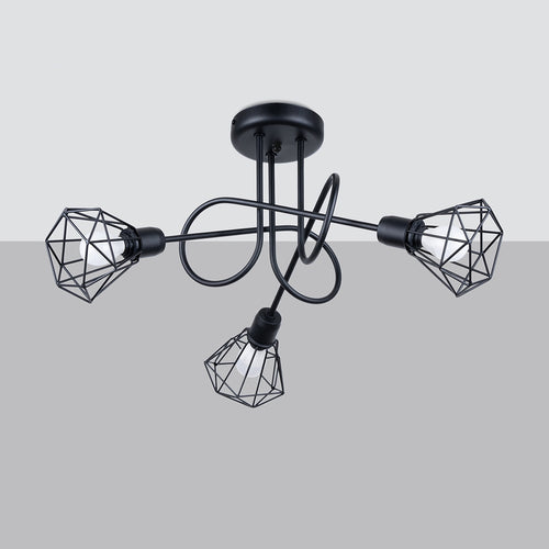 Sollux Lighting Kroonluchter ARTEMIS 3S zwart - 48x48x28,5cm