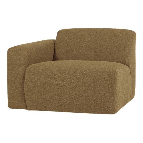 WOOOD 1-zits bank arm links Mojo Base - Bouclé - Geel/Bruin - 74x105x97