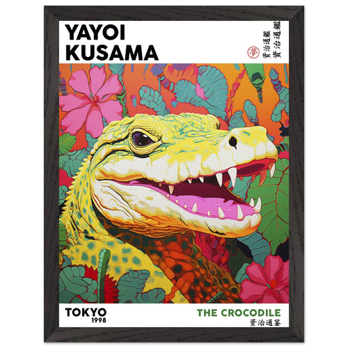 Artfulprints Poster met Lijst Yayoi Kusama - The crocodile   - 30x40 cm - Meerkleurig