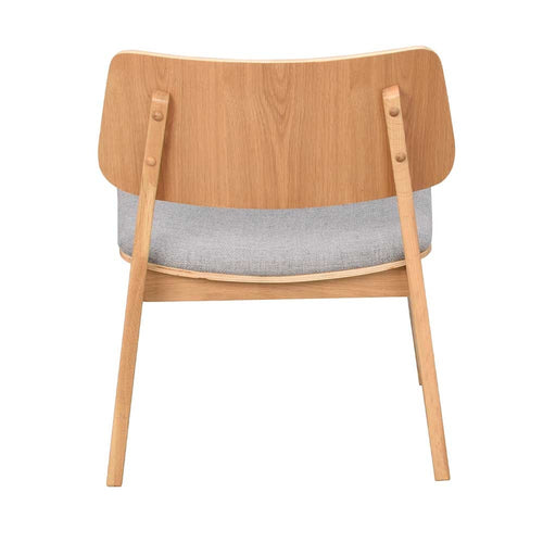 Rowico Home Nagano houten fauteuil naturel - met grijs zitkussen