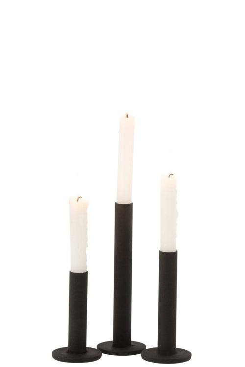 J-Line kandelaar Laag Modern - metaal - zwart - 3 stuks - vtwonen shop