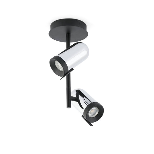 Faro Orleans - 2 Licht Spot Chroom, Zwart, GU10