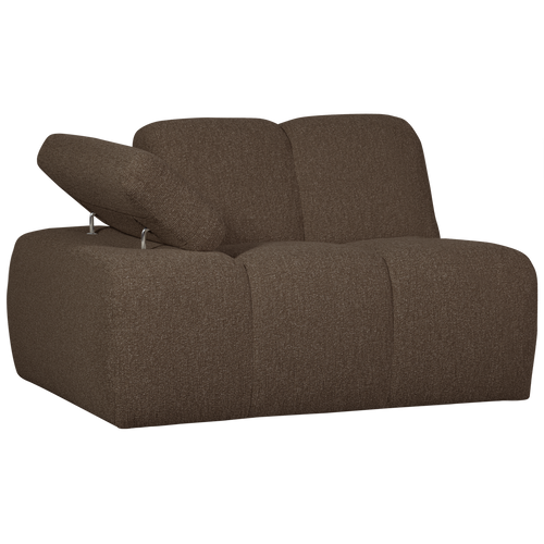 WOOOD 1-zits bank met arm links Mojo - Bouclé - Bruin - 74x120x97 - vtwonen shop