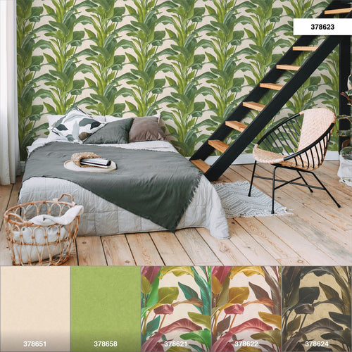 Livingwalls behang tropische bladeren groen - 53 cm x 10.05 m - AS-378623