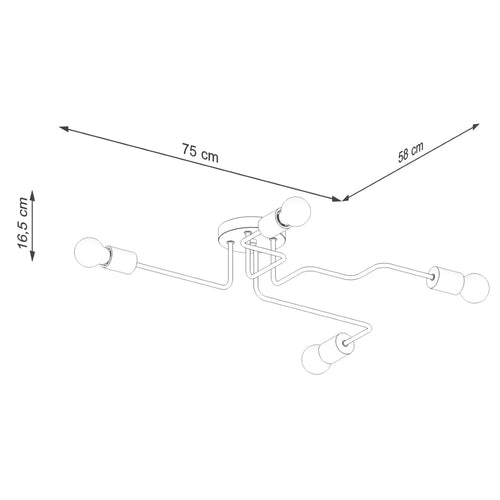 Sollux Lighting Kroonluchter TIMBO 4 wit - 75x58x16,5cm