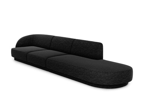 Micadoni Rechte bank Miley 4-zits, structurele stof antraciet - 90x323x70cm