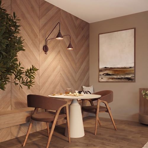 Sollux Lighting Wandlamp NOX 2 bruin met schakelaar - 150x80x30cm