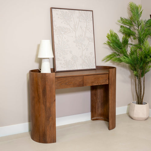 DÉJA Living Sidetable Xandrine - Donkerbruin Hout - 120x45x82cm
