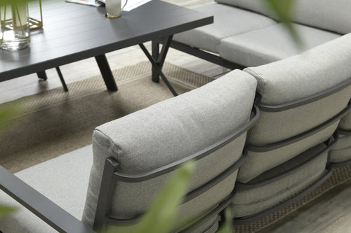 Sergio aluminium lounge-diningset - 8-persoons - rechts - grijs