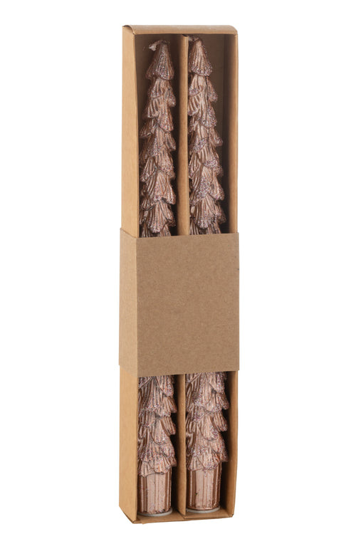 J-Line kaars Boom - roze - 3U - doos van 2 - vtwonen shop