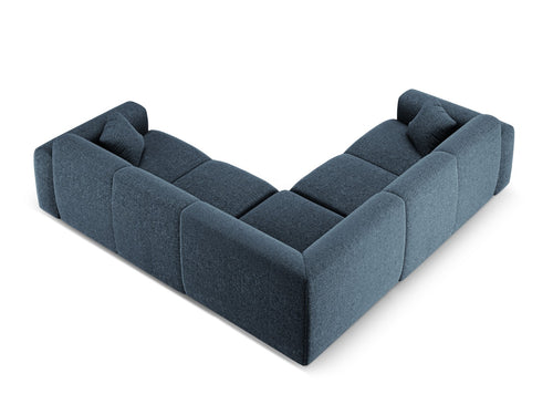 Cosmopolitan Design Symmetrische hoekbank Nolio 5-zits, chenille koningsblauw - 252x252x72cm