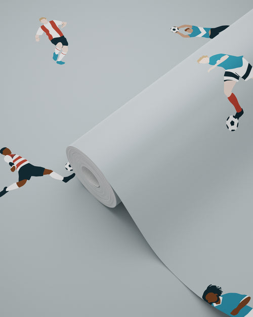 ESTAhome behang voetbalspelers lichtblauw - 50 x 900 cm - 131280 - vtwonen shop