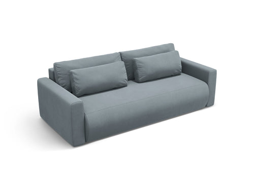 Cosmopolitan Design Slaapbank met opbergdoos Belfast 3-zits, flueel blauw grijs - 105x238x84cm