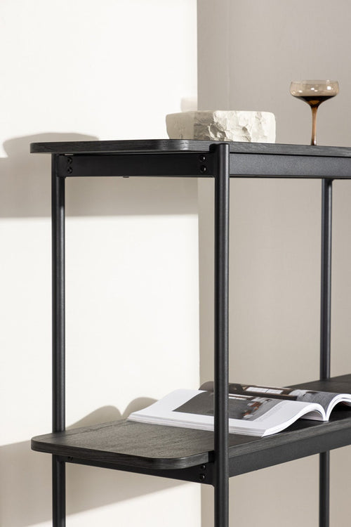 Nest living Werne Lage Houten Boekenkast - B 120 cm - Zwart - vtwonen shop