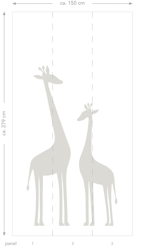 Origin Wallcoverings fotobehang giraffen warm grijs - 150 x 279 cm - 357219 - vtwonen shop
