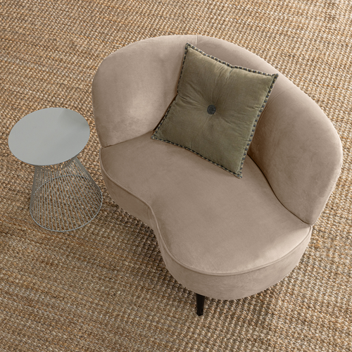 WOOOD loungefauteuil links Sara - Velvet - Khaki - 71x112x81 - vtwonen shop