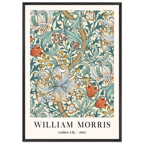 Artfulprints Poster met Lijst William Morris - Golden lilly II 1882   - 70x100 cm - Groen