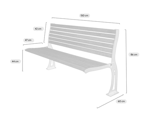 MaximaVida staande gevelbank Jordaan met rugleuning 150 cm - vtwonen shop
