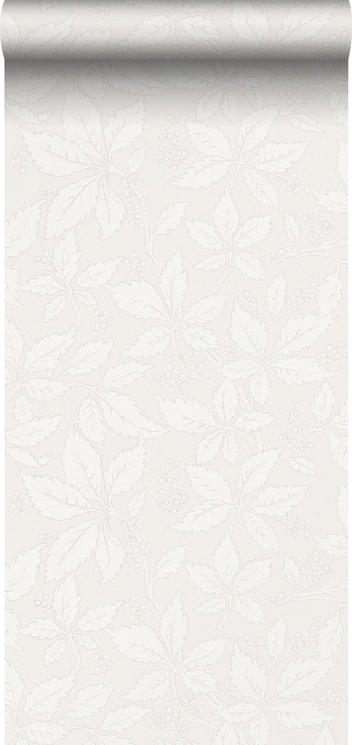 Borastapeter behang bladeren wit - 53 cm x 10.05 m - 661014