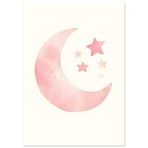 Artfulprints  Maan en sterren   poster A4 21x29.7 cm - vtwonen shop