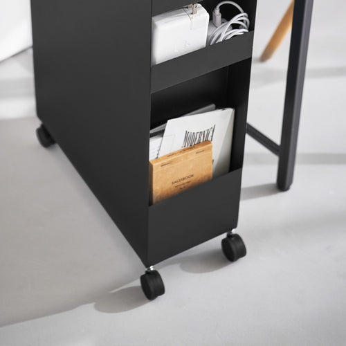 Yamazaki Tower Opbergmanden op wielen 3-laags - Zwart - vtwonen shop