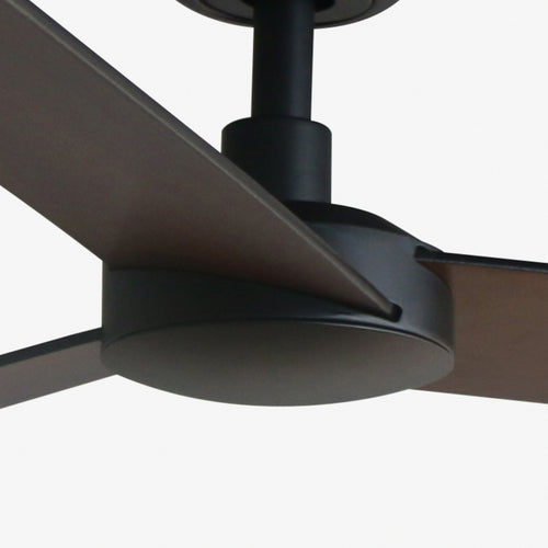 Faro Rudder Grote plafondventilator met 3 bladen, matzwart, walnoot, Tuya Smart System