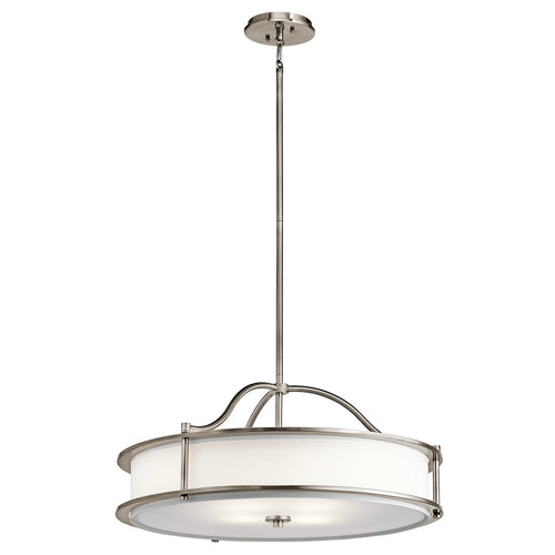 Elstead Emory - Semi-Flush Round Plafond Hanglamp Pewter, 4 Lichten, E27