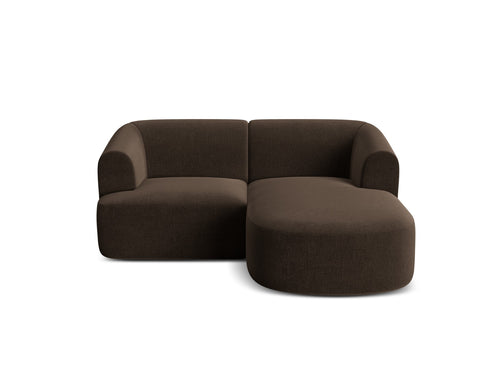 Cosmopolitan Design Modulaire hoekbank rechts Campi 3-zits, flueel chocolade - 156x180x70cm