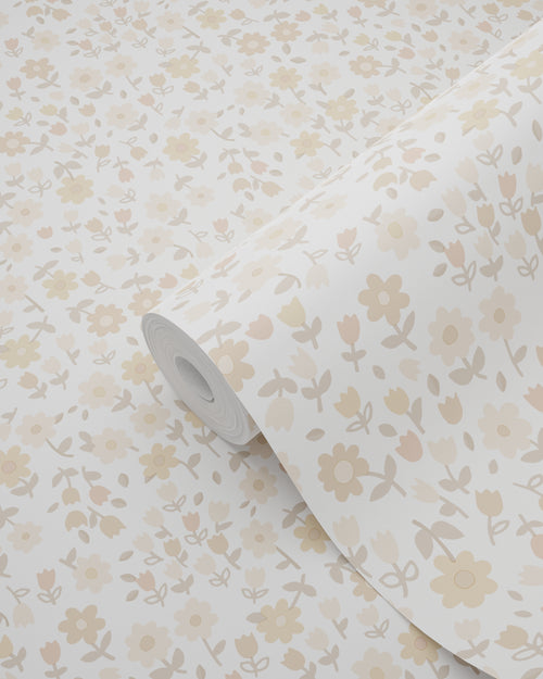 ESTAhome behang bloemetjes beige - 53 cm x 10.05 m - 139578