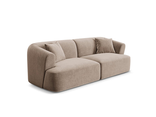 Cosmopolitan Design Modulaire bank Campi 3-zits, flueel donkerbeige - 90x220x70cm