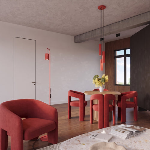 Sollux Lighting Vloerlamp RAYO 1 rood - 30x30x160cm
