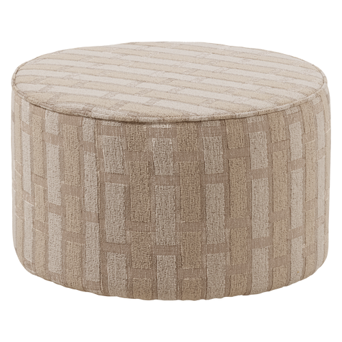 WOOOD poef laag dessin Sarli - Chenille - Naturel/Beige - 36x60x60