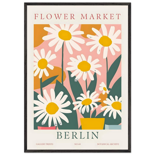 Artfulprints Poster met Lijst Flower market - Berlin II   - 70x100 cm - Meerkleurig