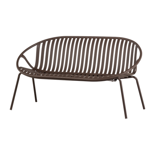 WOOOD bank 2-zits Bruce - Polypropeen/Metaal - Paars/Bruin - 74x131x74