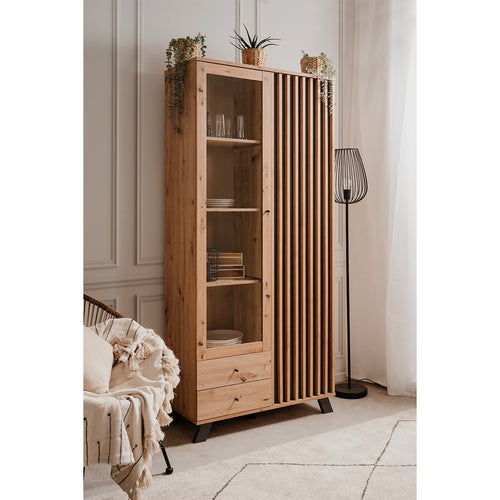 Calicosy - LUBLIN Servieskast - Licht hout - 40x92x198 cm
