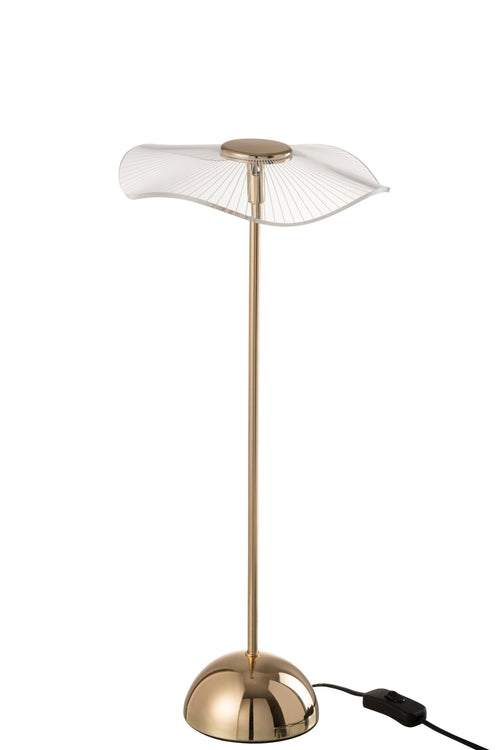 J-Line tafellamp Bloem - metaal/kunststof - goud - large - LED lichtjes