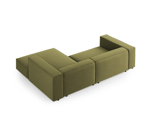 Cosmopolitan Design rechter hoekbank Arendal 3-zits, flueel, lichtgroen - 166x224x70cm