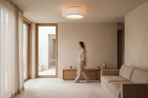 bpskoncept plafondlamp Oblo - wit en roze kunststof - diffuser