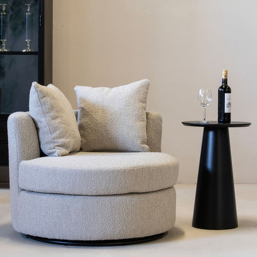 Giga Meubel Fauteuil Thony - Metaal/Schuimstof/Grenen - Taupe