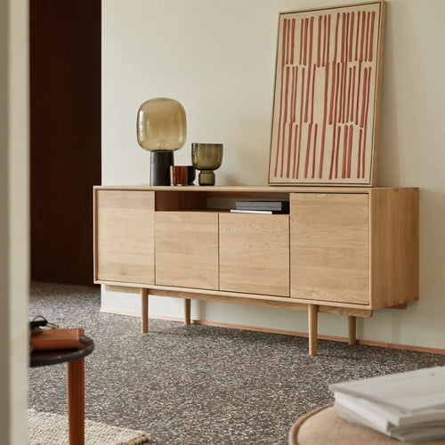 Tikamoon Dressoir van massief eikenhout 180 cm - Naturel