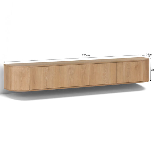 Livingfurn tv-meubel Novero Zwevend - bruin - 35x220x33 - vtwonen shop