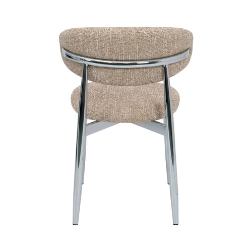 DÉJA Living Eetkamerstoel Skara - Taupe/Chrome - Set van 2 - vtwonen shop